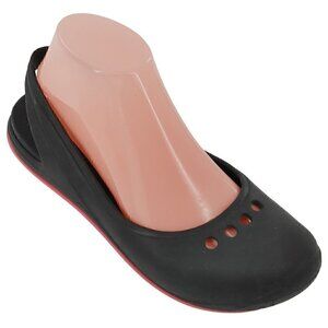 CROCS TONE Croslite Skylar Flat Sling Back Black Pink Toning Flats Size 8